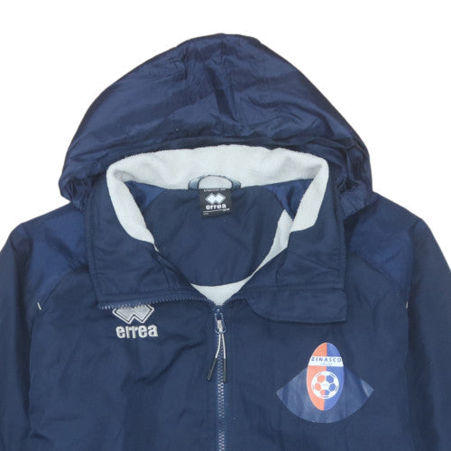 Errea Men's Blue XS Hooded Lined Water Resistant Football Jacket