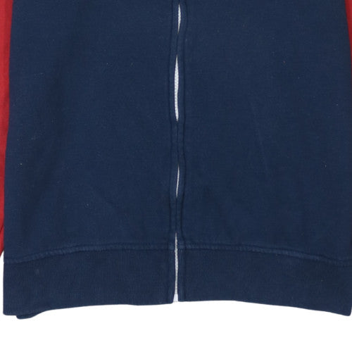 Levi’s Boys Red Blue White Full Zip Hoodie Size 16 Colourblock Cotton Blend