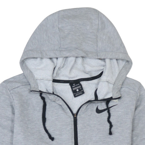Nike Men's Grey Full Zip Hoodie Size S Dri-FIT Lightweight