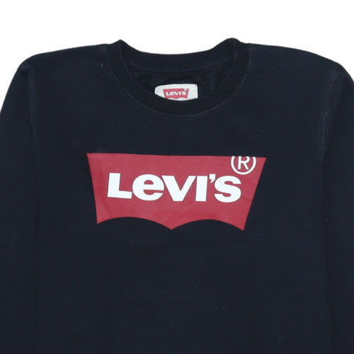 Levi's Boys Black Crew Neck Pullover Sweatshirt 16 Years Cotton Blend