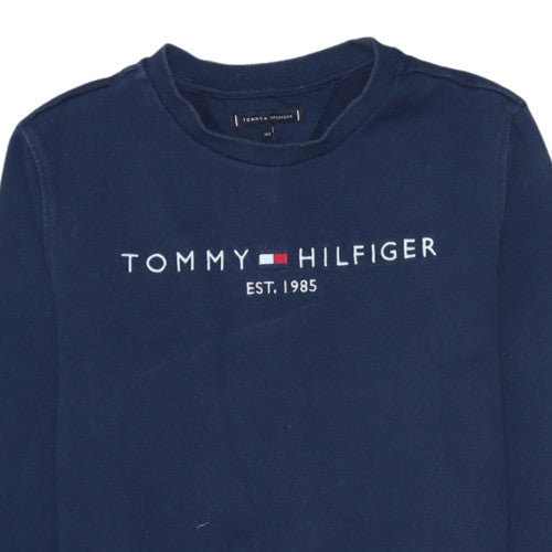 Tommy Hilfiger Boys Navy Blue Crew Neck Cotton Sweatshirt Size 164