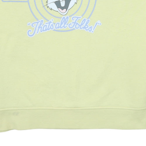 Looney Tunes Women's Yellow Crew Neck Pullover Sweatshirt Size M 12/14
