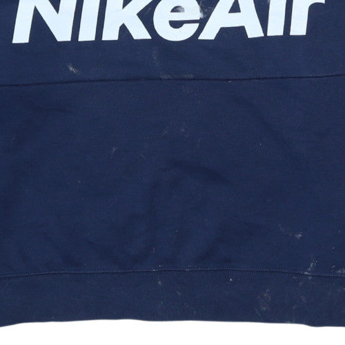 Nike Air Men's Blue Crew Neck Pullover Sweatshirt L Cotton Blend