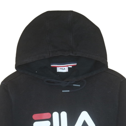 Fila Men’s Black Pullover Hoodie Small Logo Fleece Sweatshirt