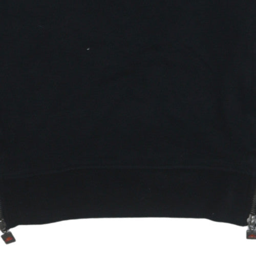 Ellesse Heritage Womens Black XS Pullover Sweatshirt with Zip Accents