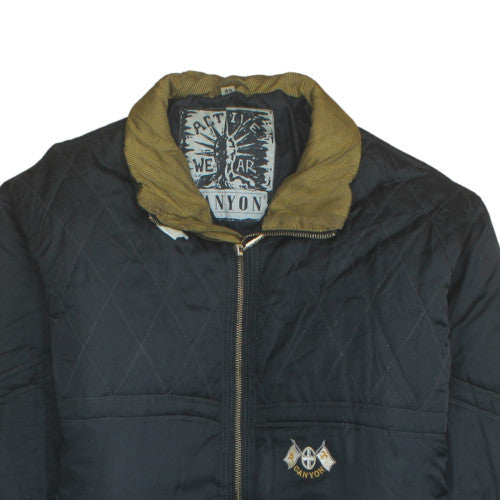 Canyon Mens Black Quilted Puffer Jacket Size M Winter Coat