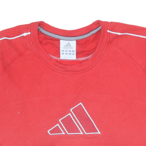 Adidas Men's Red XL Pullover Sweatshirt Crew Neck Fleece Sports Top
