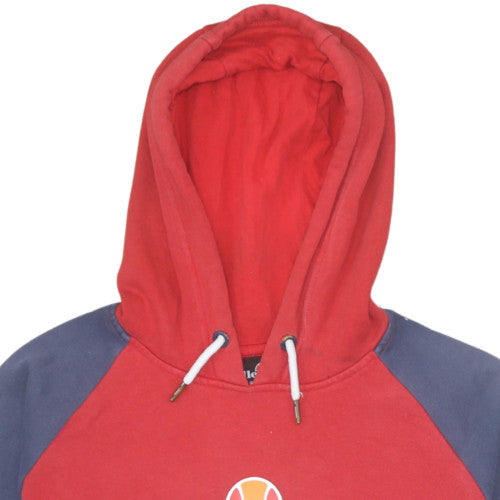 Ellesse Mens Red & Blue Pullover Hoodie S Logo Sports Sweatshirt