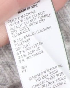 Marks & Spencer Womens Grey Roll Neck Knit Jumper Size S