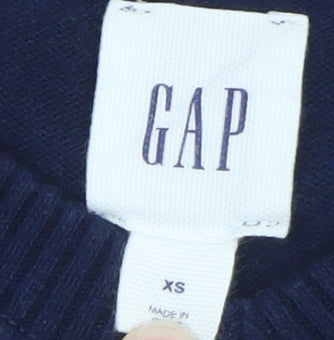 GAP Men's Blue XS V-Neck Cotton Pullover Jumper