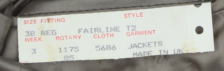 Magee Mens Brown Check Wool Tweed Blazer Jacket 38R Classic Lined