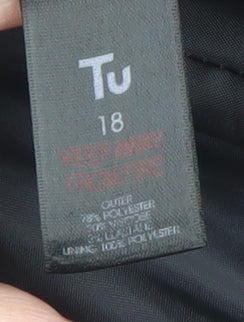Tu Women Black Blazer Size 18 Classic Single-Breasted Jacket