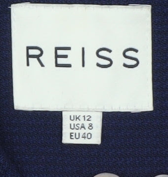 Reiss Women's Blue Wool Blend Slim Fit Blazer UK 12