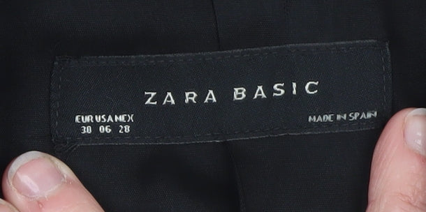 Zara Women's Black Blazer Size 10 Classic Lined Work Jacket