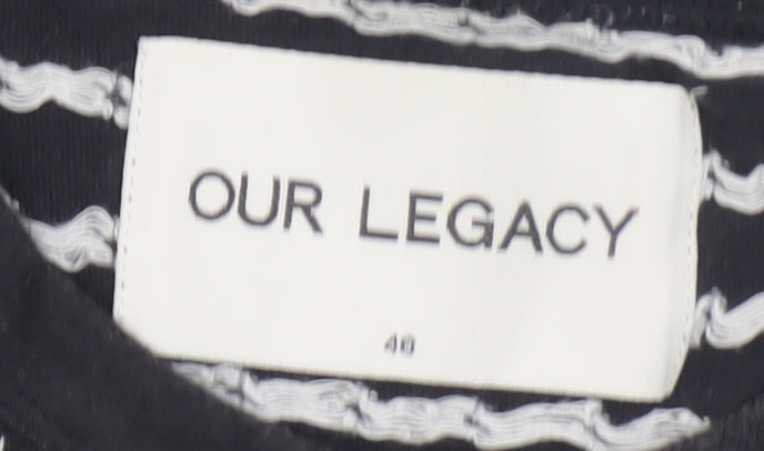 Our Legacy Womens Black Polka Dot Cotton T-Shirt Size 12