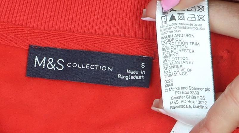 Marks & Spencer Womens Red Rhinestone Pullover Sweatshirt Size S