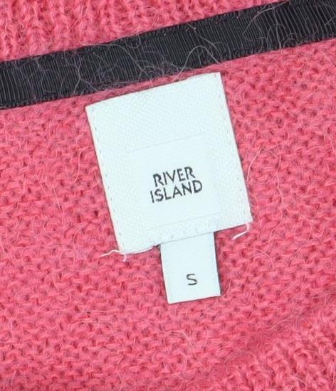 River Island Womens Pink Wool Blend Crew Neck Pullover Jumper Size S