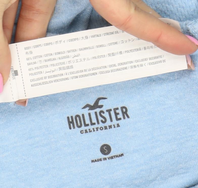 Hollister Men’s Blue Small Crew Neck Lightweight Pullover Sweatshirt