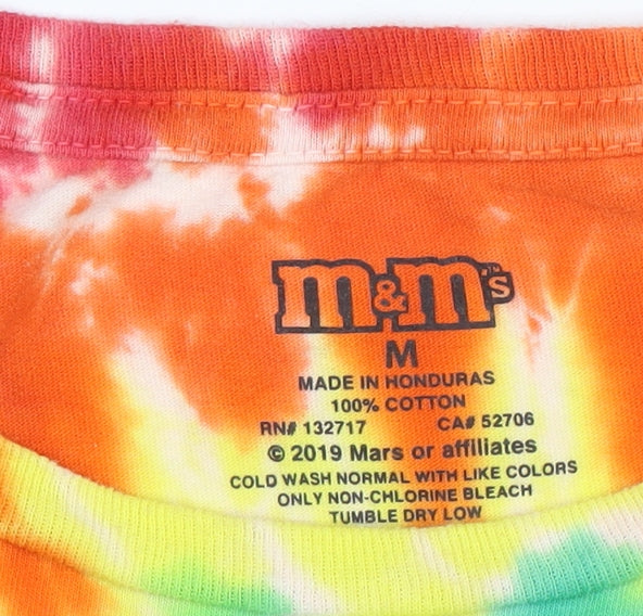 M&M's Women's Multicoloured Tie-Dye Cotton T-Shirt Size M