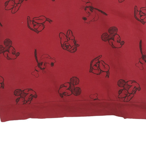 Disney Womens Red 3XL Pullover Sweatshirt with Mickey Print