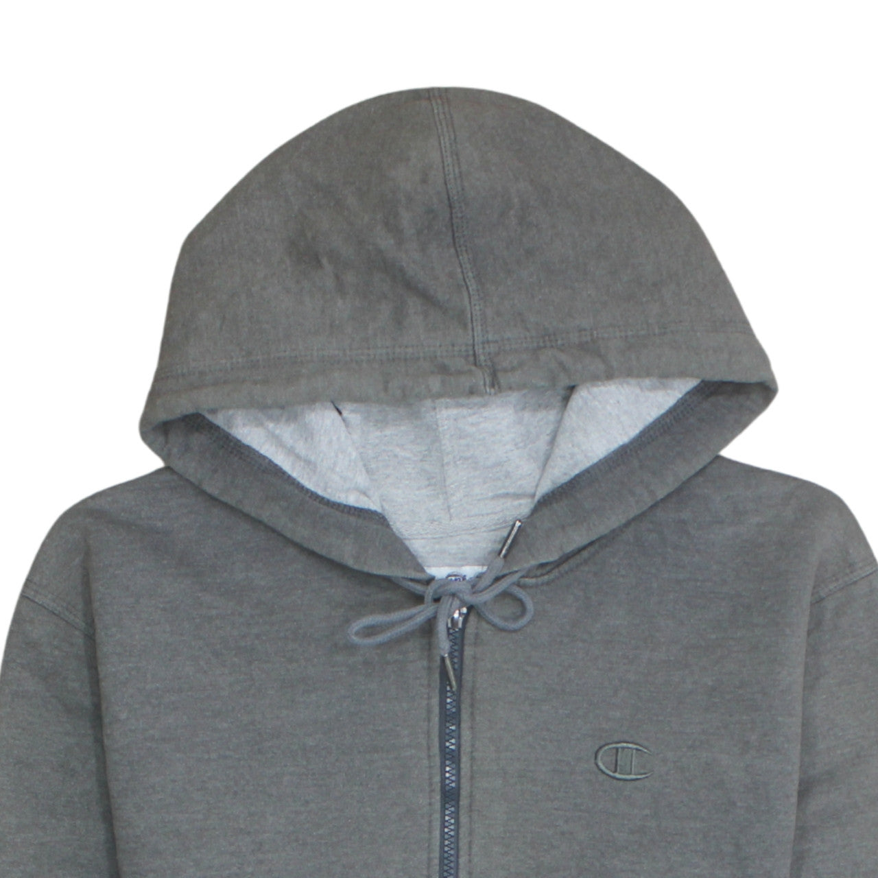 Champion Men's Grey Full Zip Hoodie Size S Cotton Blend