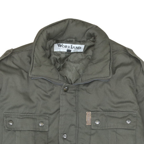 Workland Men's Green Military Jacket Size 42 Padded Polyester Cotton