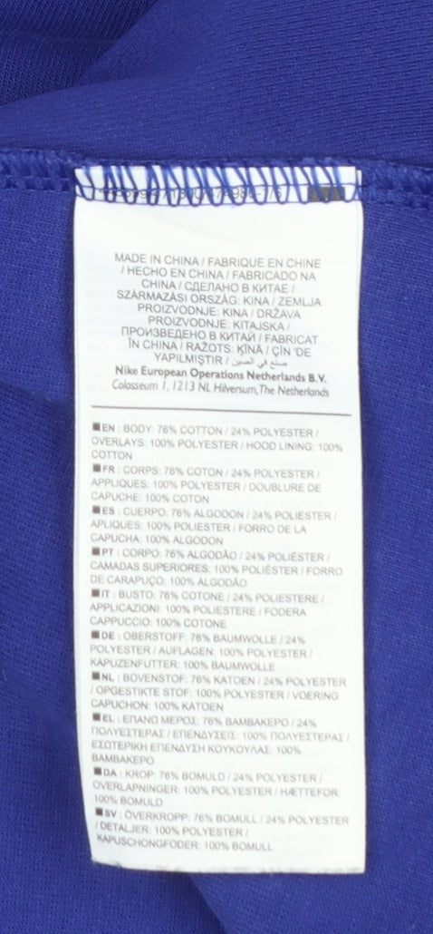 Nike Women's Blue Full Zip Hoodie M Cotton Blend Athletic Style