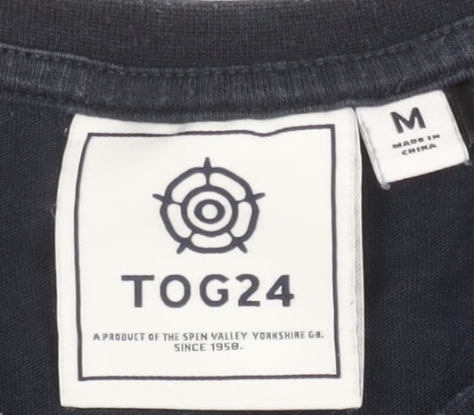 TOG24 Men's Blue Crew Neck Cotton Short Sleeve T-Shirt M