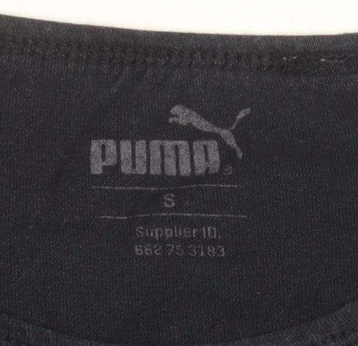 Puma Men's Black Small Crew Neck Cotton T-Shirt