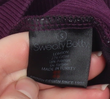 Sweaty Betty Women's Purple Cotton Blend Pullover Sweatshirt Size S