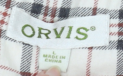 Orvis Men's Orange Cotton 1/4 Zip Pullover Sweatshirt L