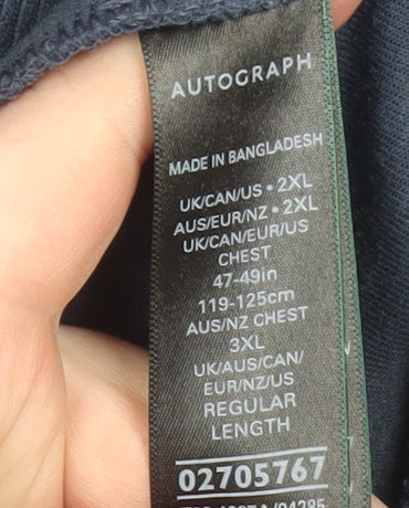Marks & Spencer Autograph Mens Blue 2XL Pullover Sweatshirt