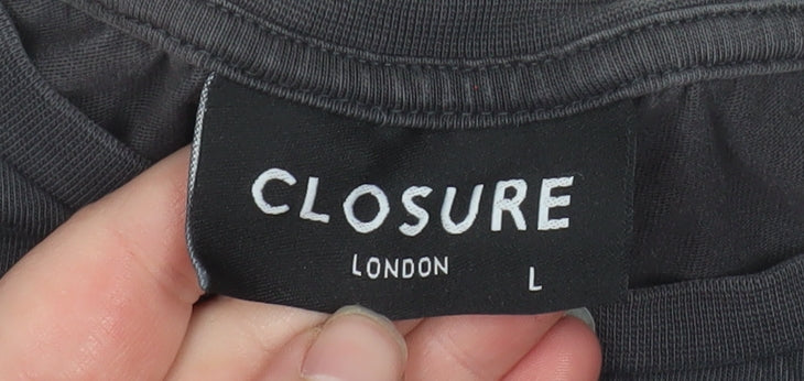 Closure London Men's Black Graphic Short Sleeve Cotton T-Shirt L