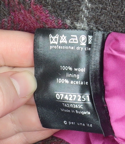 Marks and Spencer Per Una Pink Wool Check Blazer Jacket Size 14