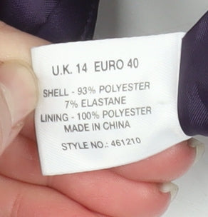 Minuet Petite Purple Satin Tailored Suit Jacket UK 14