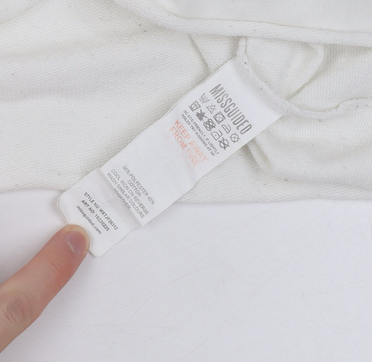 Missguided Women White Size 8 Crew Neck Cropped Pullover Jumper