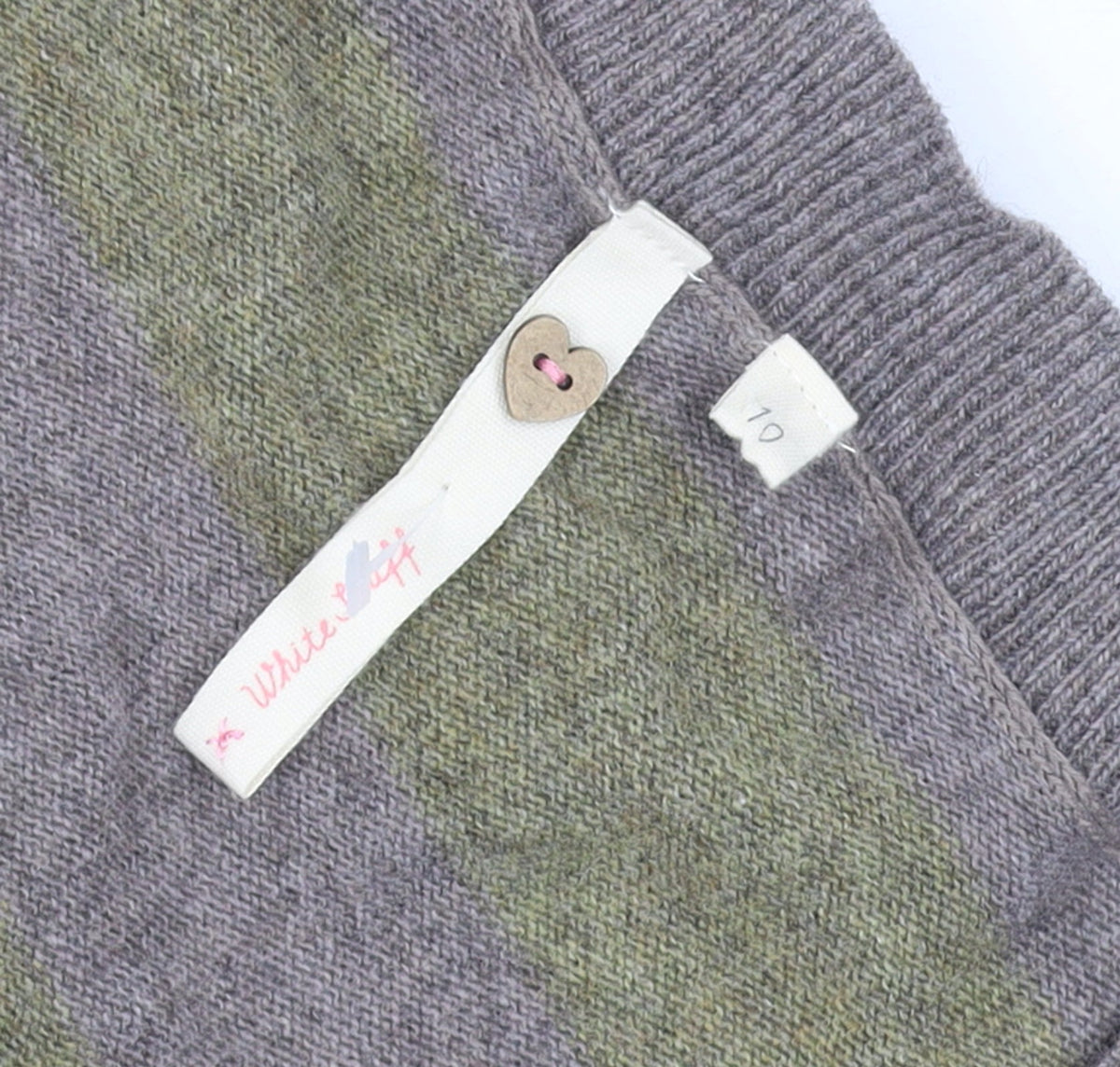 White Stuff Women's Grey Striped Knit T-Shirt Size 10