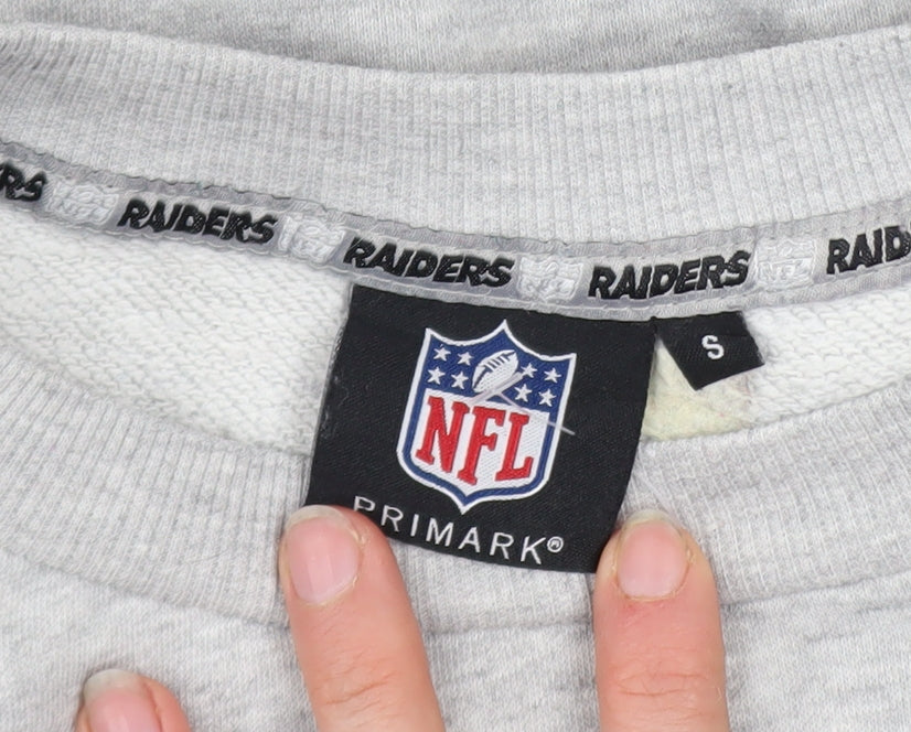 Primark NFL Raiders Grey Men's Small Graphic Pullover Sweatshirt