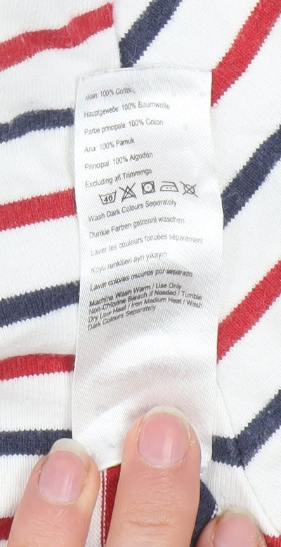 Joules Women’s Multicoloured Striped Long Sleeve Cotton T-Shirt Size 10
