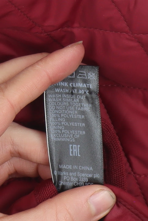 Marks & Spencer Women’s Red Quilted Mid-Length Jacket UK 8