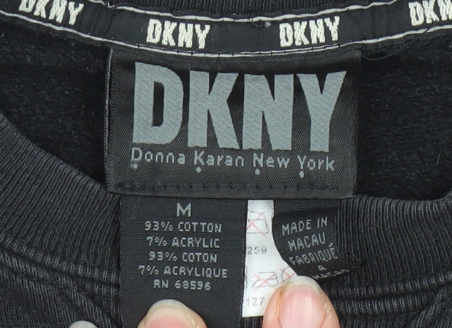 DKNY Men's Black Athletic Crew Neck Pullover Sweatshirt M