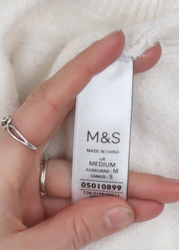 Marks & Spencer Women’s Ivory Sequin Wish Jumper Size M