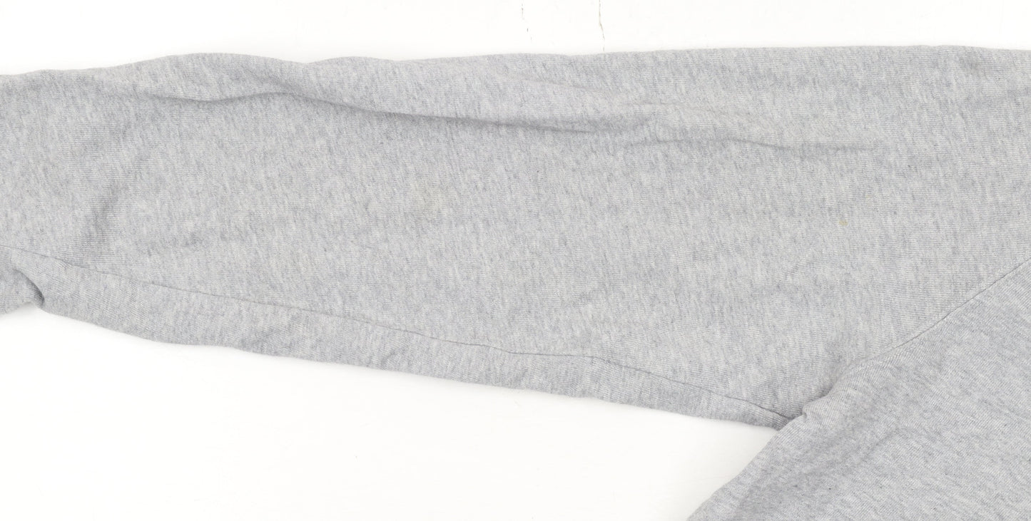 Levi's Women Grey Floral Logo Pullover Sweatshirt L Cotton