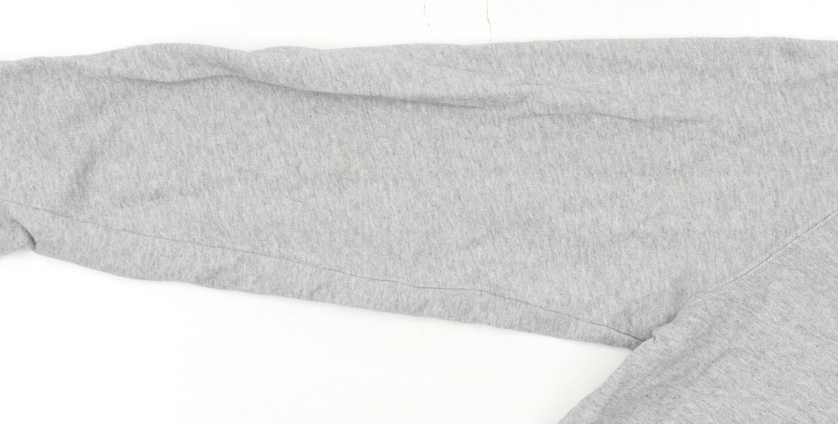 Levi's Women Grey Floral Logo Pullover Sweatshirt L Cotton