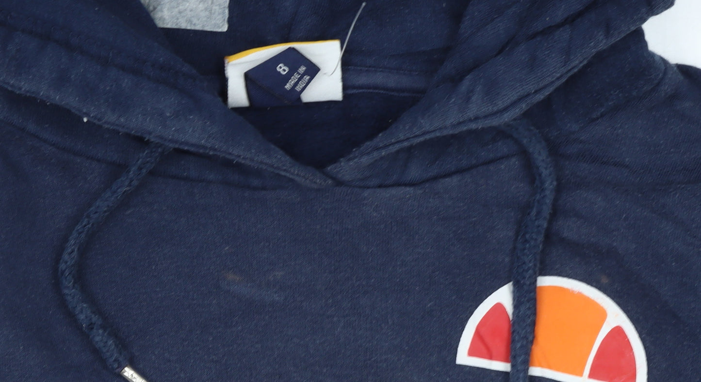 Ellesse Womens Navy Burgundy Colourblock Logo Hoodie Size 8