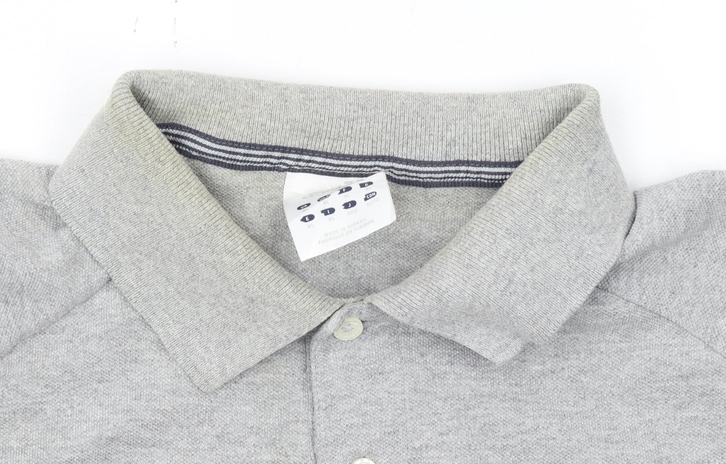 Adidas Men's Grey Long Sleeve Polo Shirt XL Cotton Blend
