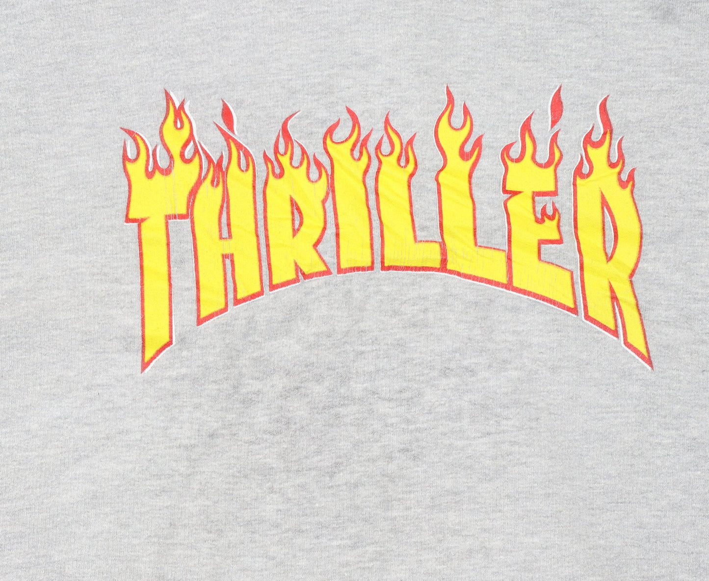 B&C Collection Men’s Grey 2XL Pullover Hoodie with Retro Thriller Print