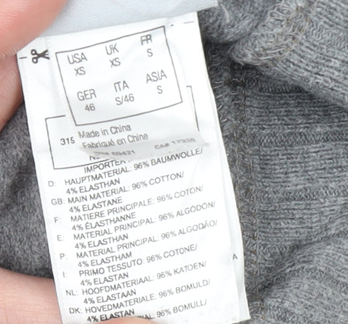 Reebok Womens Grey Full Zip Hoodie Size S Cotton Blend Casual Sportswear