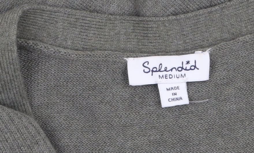 Splendid Women's Green V-Neck Button Knit Cardigan Size M