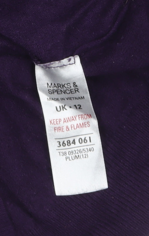 Marks & Spencer Womens Purple Cowl Neck Jumper Size 12
